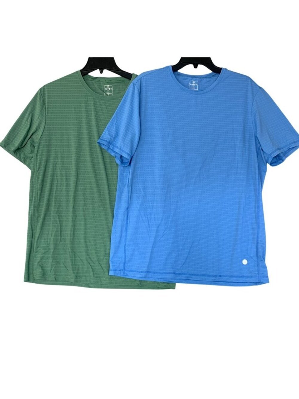 NWOT Soybu Men's L Short Sleeve Performance Tees 2-Pack Nylon Green & Blue
